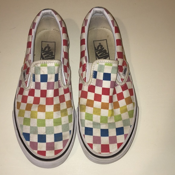 Vans Shoes - Rainbow Checkered Vans Size : 8 women’s